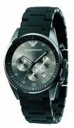 Emporio Armani Men's AR5889 Sport Chronograph Silicone Accent Black Dial Watch