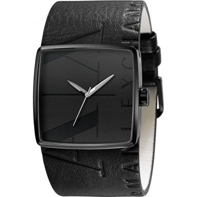 Armani Exchange Leather Strap Black Dial Men's watch #AX6002 — Armani ...
