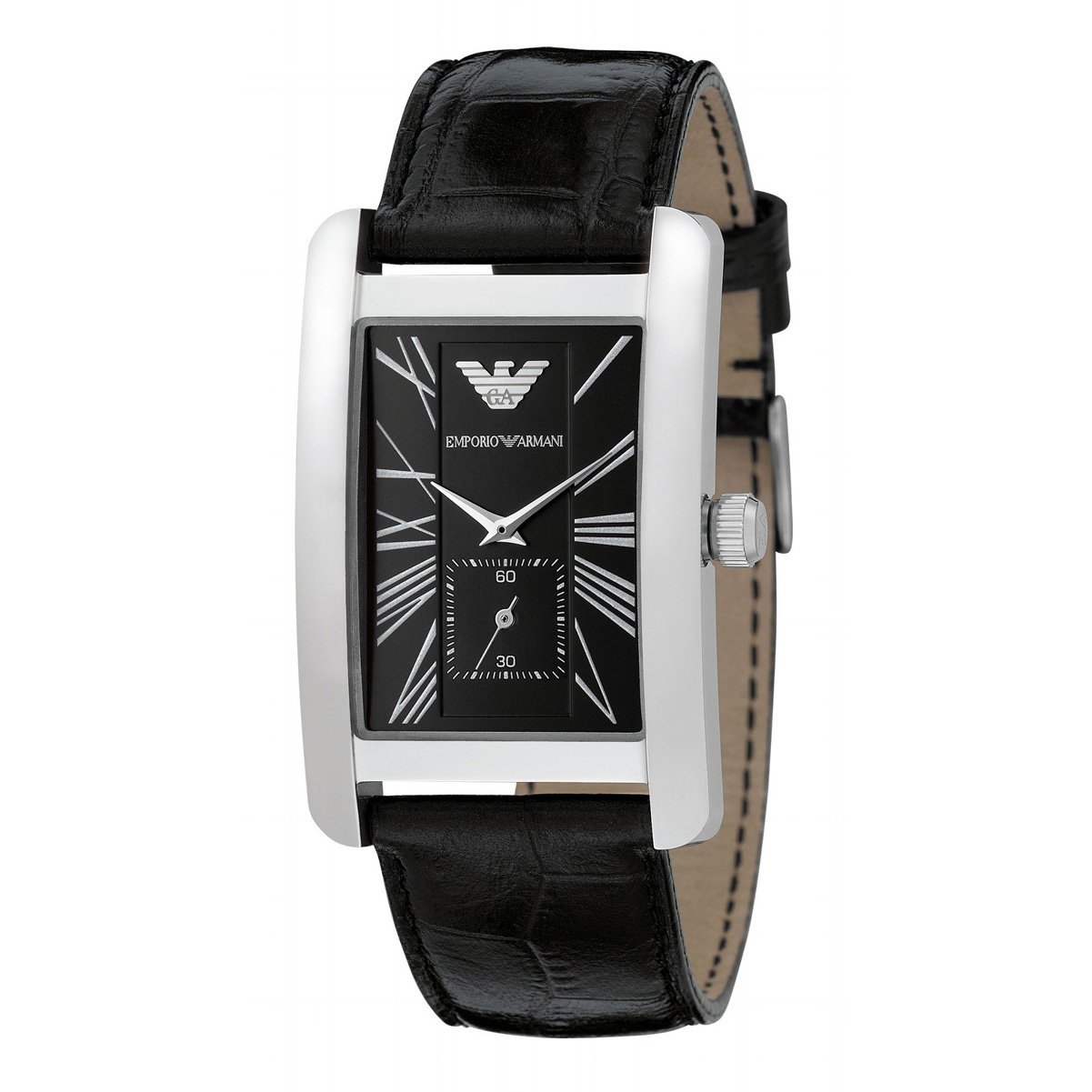 Emporio Armani Men's AR0143 Classic Black Leather Band Watch — Armani ...